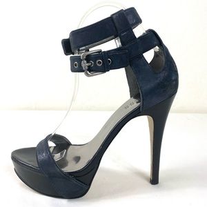 Guess 7M platform Heels distressed Black leather